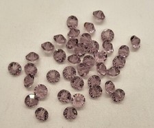 12pc Swarovski Crystal Light Amethyst 6mm Flat Bicone 5307 Beads; Rondelle