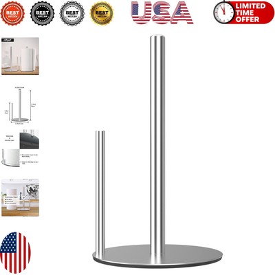 Stainless Steel Kitchen Roll Dispenser with Non-Slip Base for Easy Tearing
