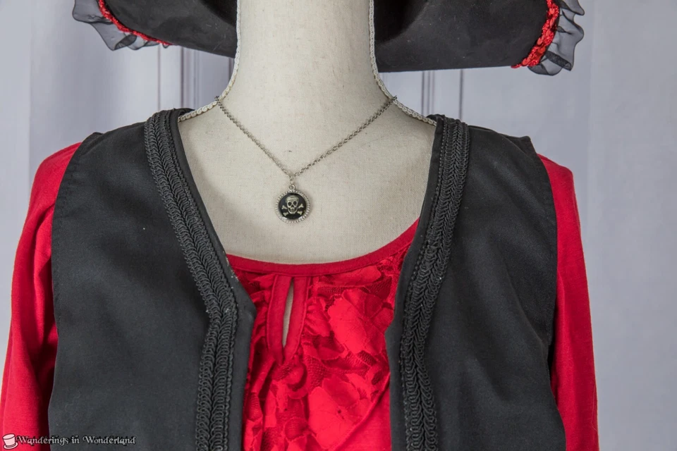 Dama Pirata Faja Moneda Grande Caribe Renacimiento Disfraz Festival Feria Mujer Foto 3 de 4