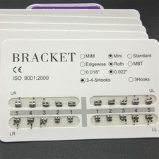 5Packs Dental Orthodontic Metal Braces Bracket Mini Roth 022 345hooks Mesh Base