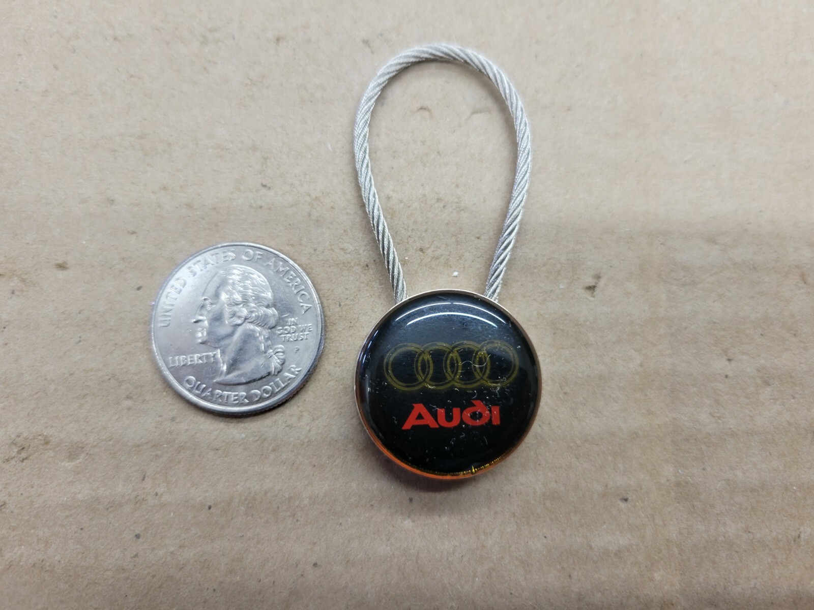 Key Ring Tether Rockville Audi Maryland MD Metal Vintage Keychain Key Chain Ring Tether ...