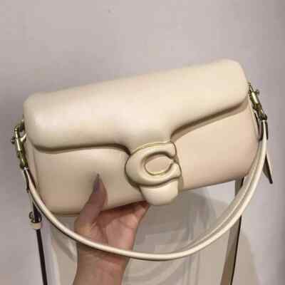 New COACH Pillow Tabby Crossbody Shoulder Bag Leather White