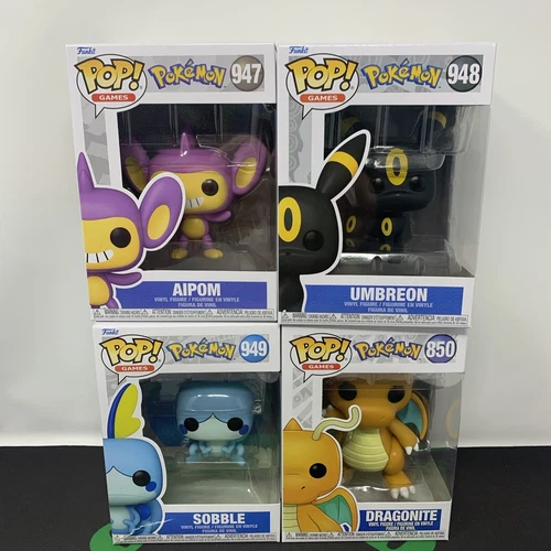 Funko Pop Pokemon Lot Aipom 947 Umbreon 948 Sobble 949 Dragonite 950 Vinyl Set
