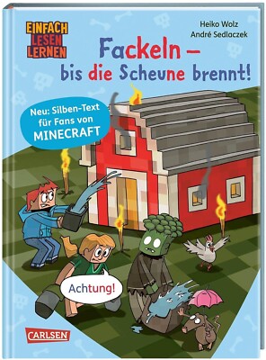 Einfach lesen lernen Fackeln bis die Scheune brennt Erstleser Minecraft + BONUS