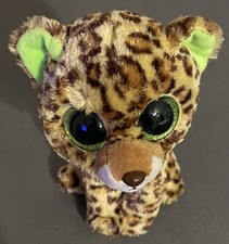 Ty Beanie Boos 6 inch SPECKLES the Leopard Cat Glitter Eyes NO HEART TAG