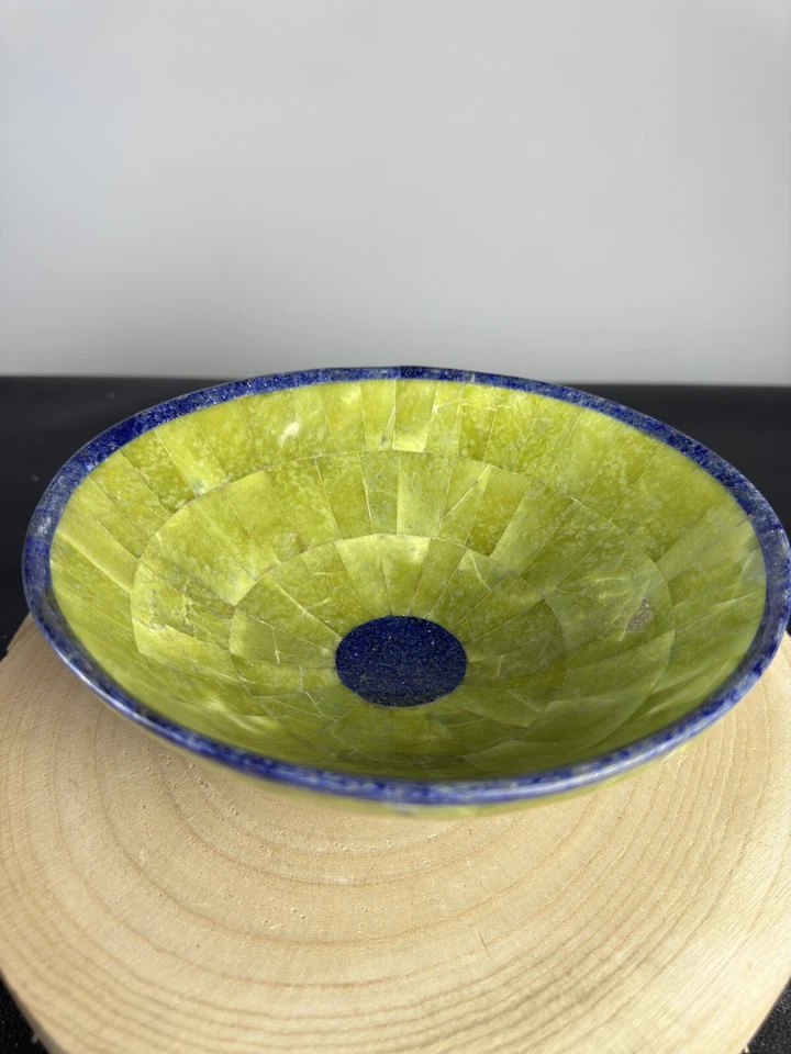 Serpentin Mit Lapislazuli Schalle 880g 7x20x20cm - Bild 3 von 4