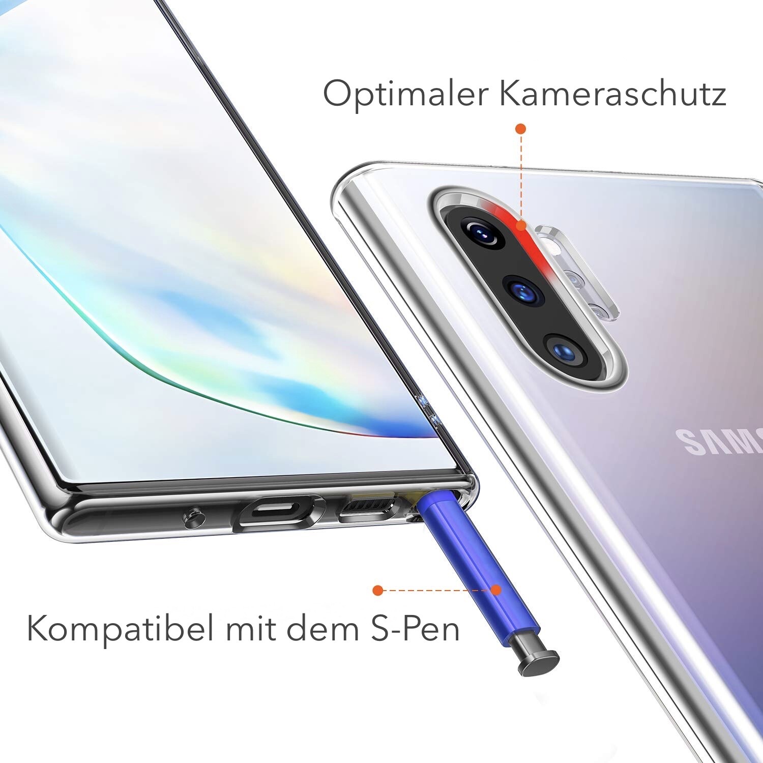 Custodia per Samsung Galaxy Note 10 Plus Silicone Custodia Protettiva Slim Fit Trasparente foto 2