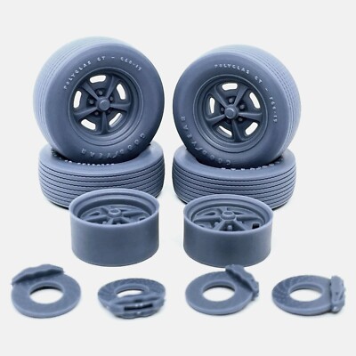 1/24 Resin 15 inch Magnum 500 Wheels, Goodyear Polyglas Tires, and Brake Set
