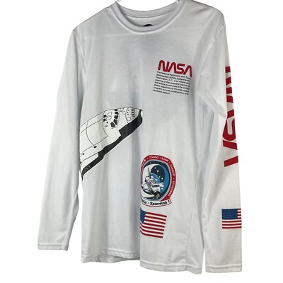 NASA Spacelab 1 Columbia Space Shuttle Long Sleeve White Tee Shirt Small