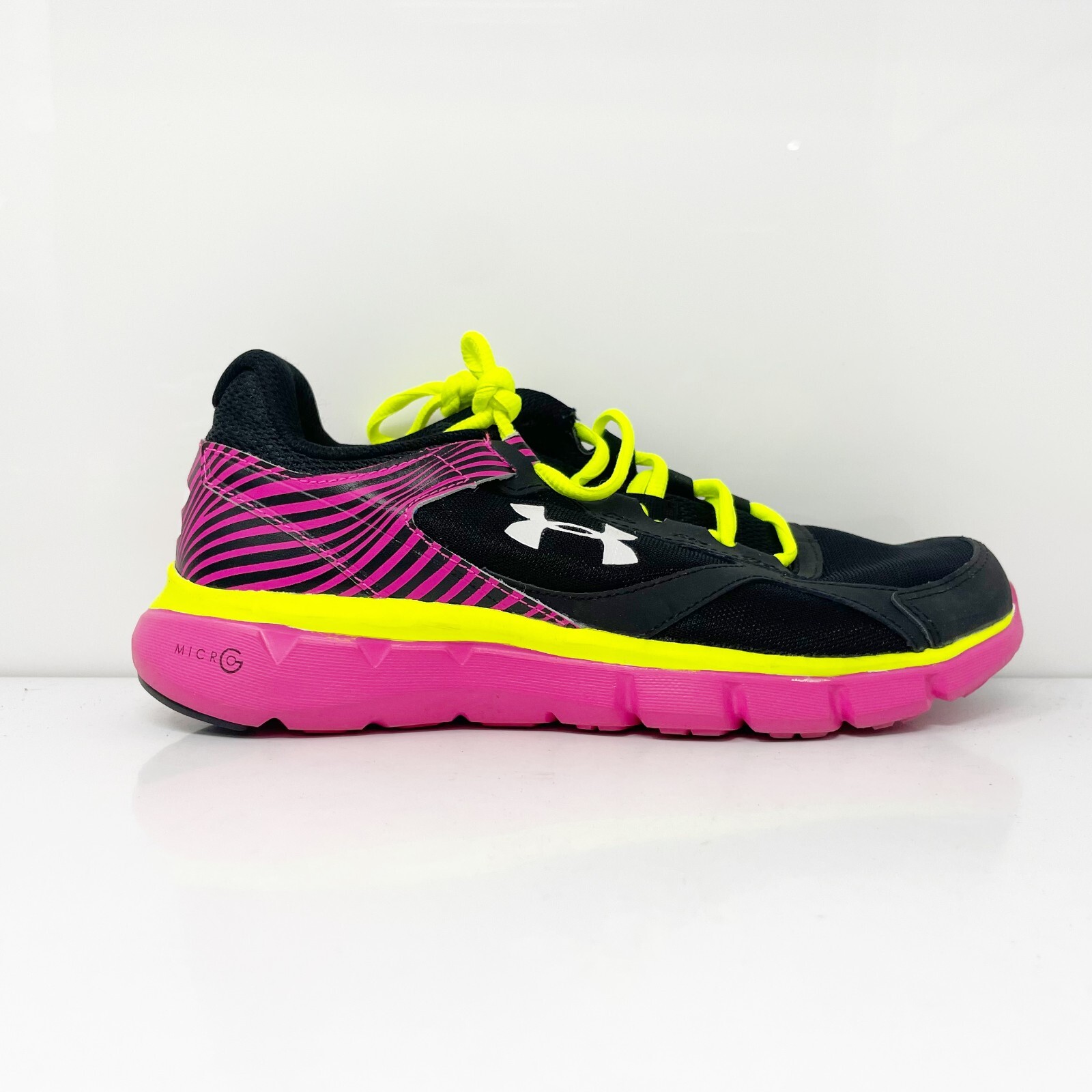 Under Armour Boys Micro G Velocity Black Running Shoes Size 6 Youth