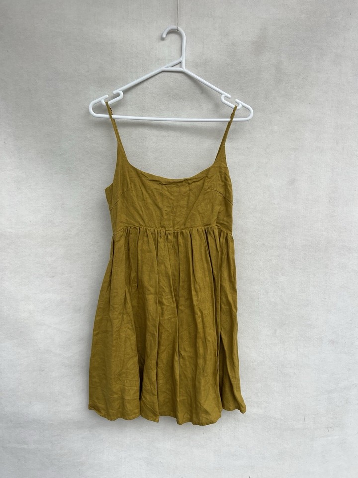 /🕊️ DISSH 100% LINEN Baby Doll Shift A-line Dress Mini 10 S