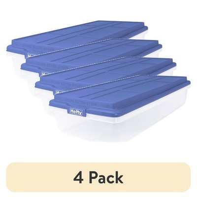 Clear Stackable Storage Bins Shoes & Craft Supplies Durable Organizers New