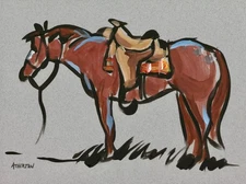 Atherton 9x12 Original Expressionism Acrylic Painting "Strawberry" hand signed