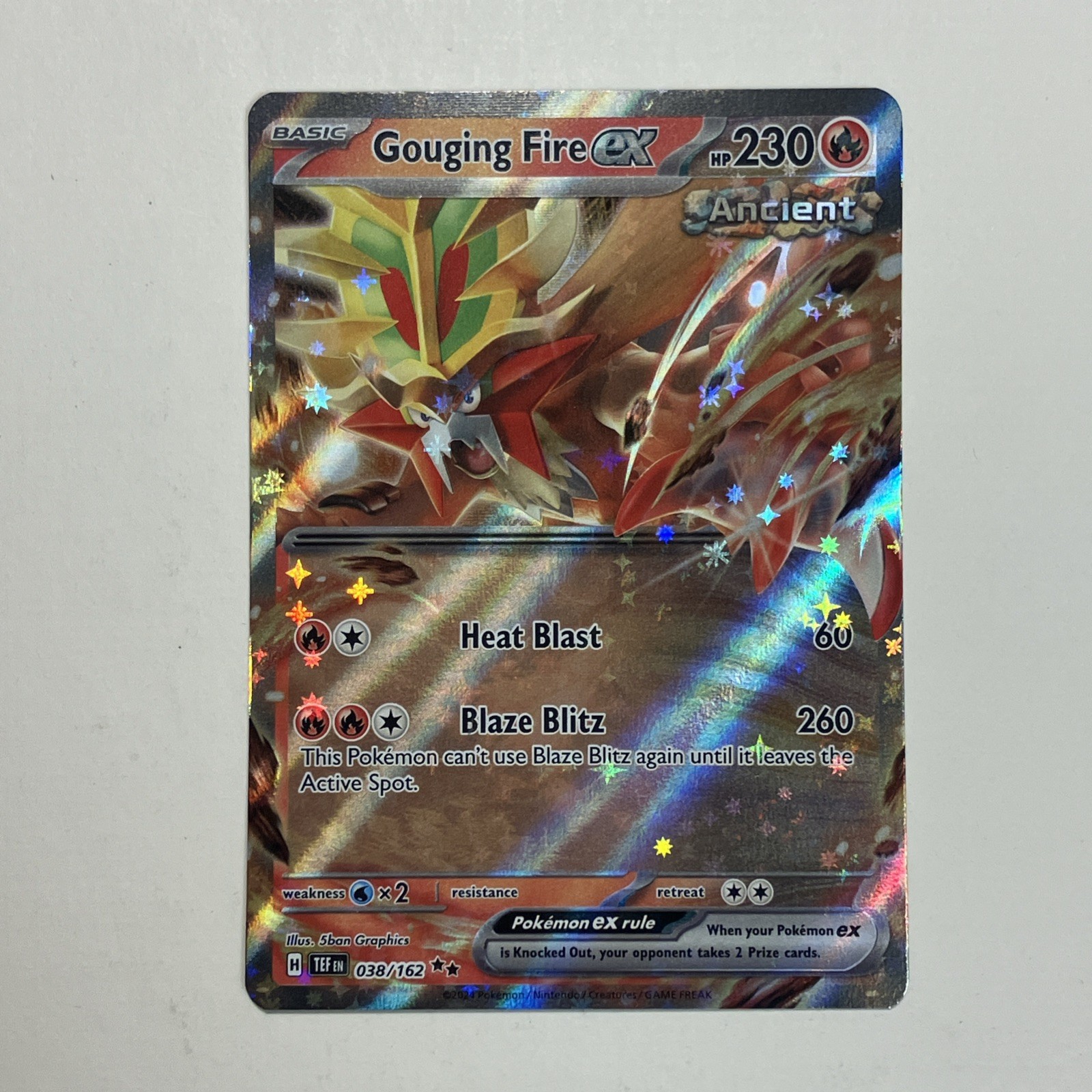 Pokemon Card Gouging Fire ex #38 Temporal Forces Holo English