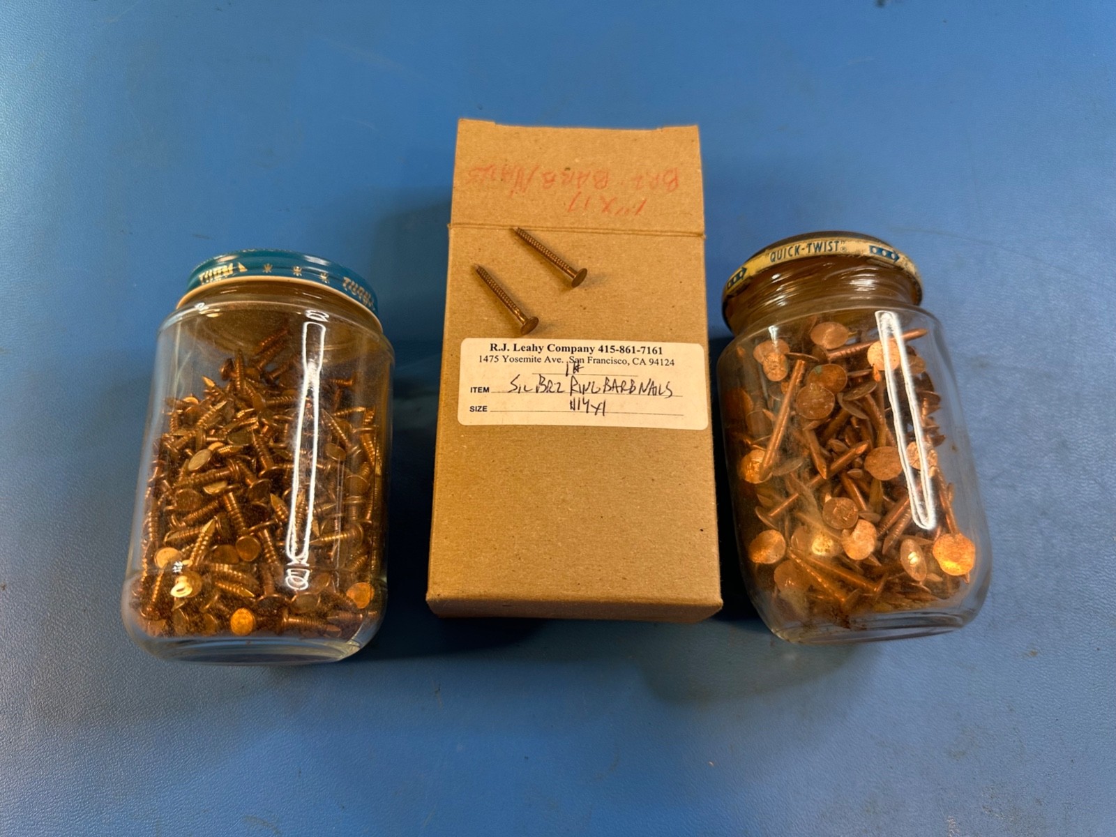 vintage copper screws and nails full box