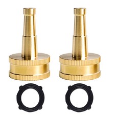 Hourleey 2Pack 2" Jet Sweeper Brass Nozzle for Garden 2 Pack Nozzle, Gold 