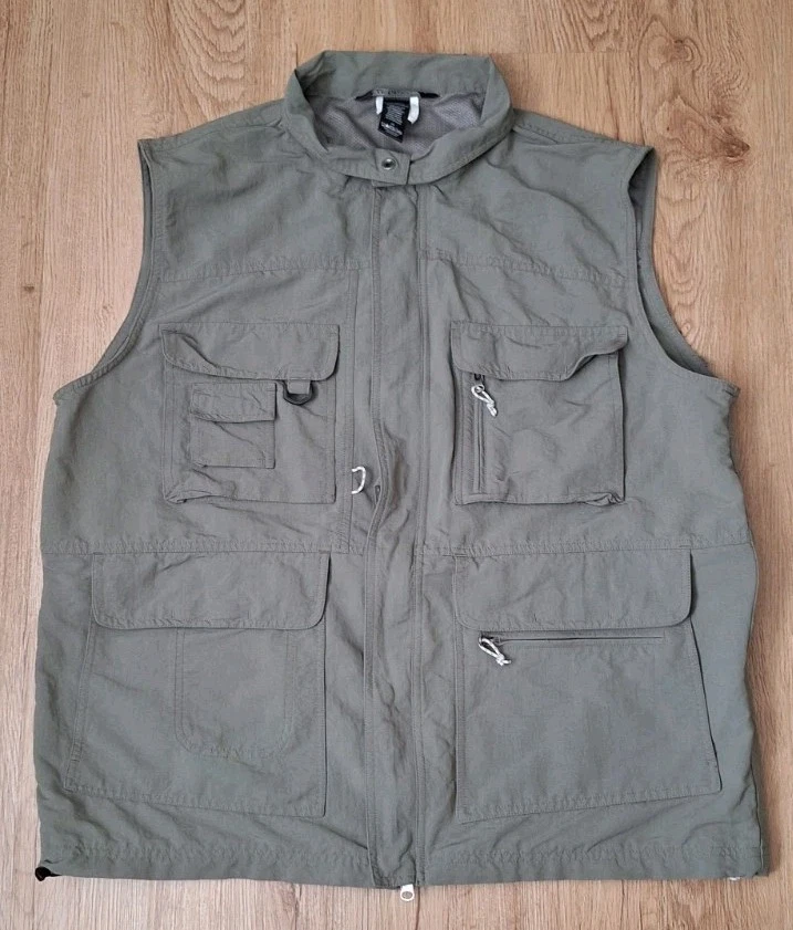 Gilet De Pêche Fieldline Homme, Taille XL, Couleur Tan, Léger Avec Poches, Occasion