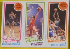 1980-81 Topps Basketball 3 Player Panel Robert Parish Celtics/Mix 76ers NM/MT