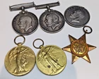 ANTIQUE COLLECTION WW1 WW2 MILITARY MEDALS STAR & CIVILISATION GROUP
