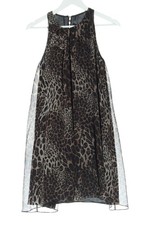 ZARA WOMAN A-Linien Kleid Damen Kleid Gr. DE 36 braun-schwarz-wollweiß