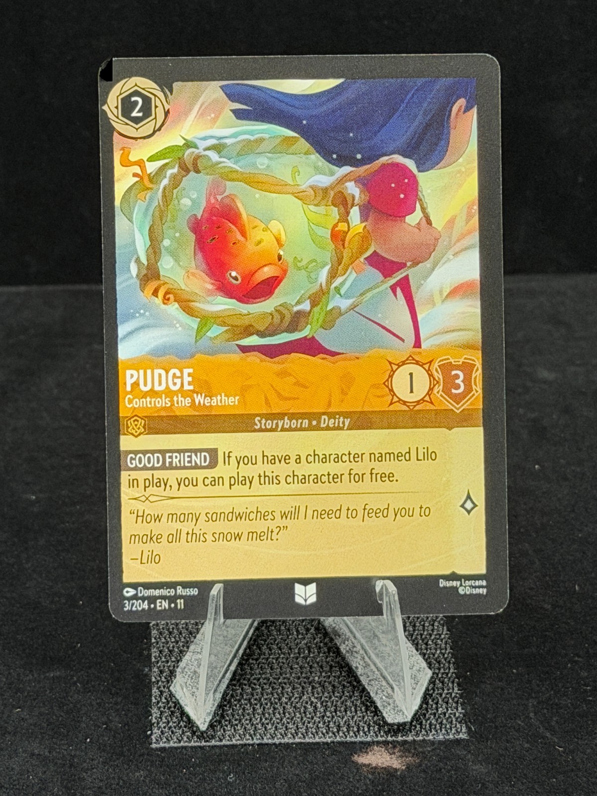 Disney Lorcana Winterspell-Pudge-Controls the Weather 3/204 Miscut Card