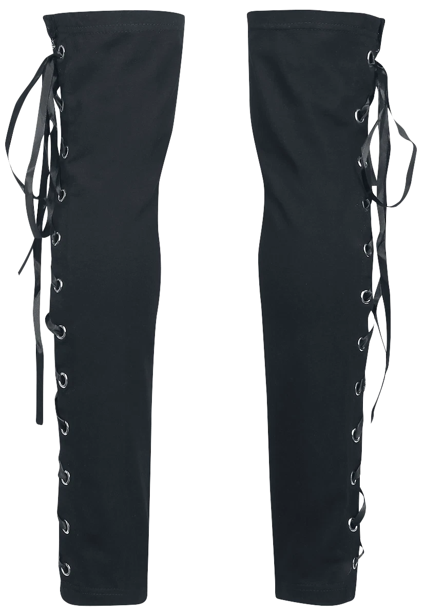 Gothicana by EMP Damen schwarze Beinstulpen mit Schnürung