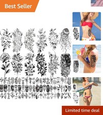 82 Pieces of Safe Waterproof Temporary Tattoos - Perfect for Stylish Women