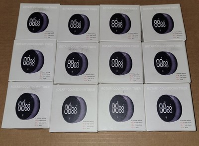 Large Lot of (12) Rotary Countdown Timers LED Digital Screen Magnetic NEW