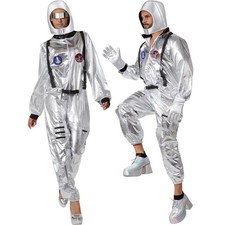 Unisexkostüm Astronautenkostüm Weltraumkostüm Raumfahrer Helm Brille Handschuhe
