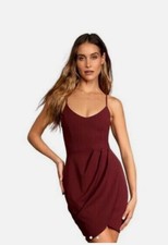 Lulus Forever Your Girl Bodycon Dress Sz Small Burgundy Wine Red Party Night Out