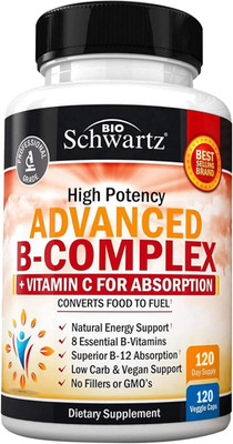 Vitamin B Complex 120 Capsules Energy Immune Support Supplement