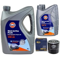 MotoröL Set Gulf Max Ultra Plus 10W-40 7 Liter + ÖLfilter FüR Subaru Outback