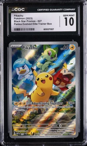 2023 POKEMON SVP EN-SV BLACK STAR PROMO #027 PIKACHU CGC 10