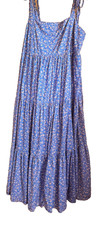 Madewell Tie-Strap Tiered MIDI Dress in Summer Vines L cottagecore sundress