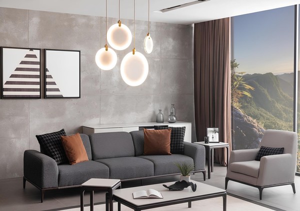Wohnzimmer Sofagarnitur 4 Sitzer Couchtisch 2X Beistelltische Luxus Sofa-image