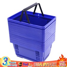 12x Shopping Baskets With Handles Retail Store Supermarket Baskets Stackable NEW