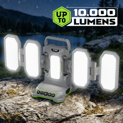 10,000LM LED Work/Camping Light for Milwaukee 18V With 140W Plug And Mini Light