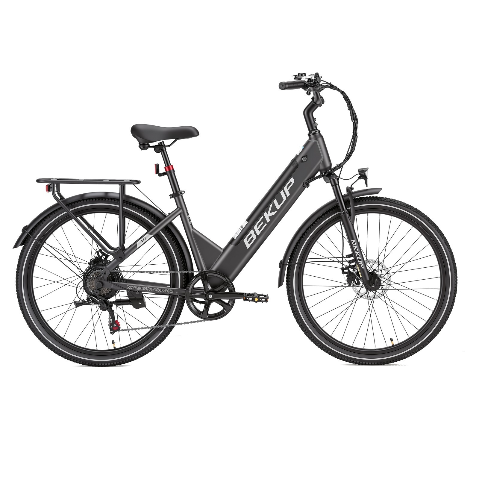 BEKUP V1 26 pollici pneumatici fuoristrada 36 V 14,5 Ah mountain bike e-city bike 7 velocità foto 4
