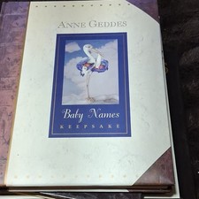 Anne Geddes Baby Names Keepsake Book Beige Brown Blue Unisex Theme