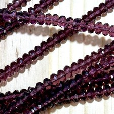 Czech Glass Rondelle Spacer Beads 4x7mm Amethyst purple tire/donut 42pcs J790