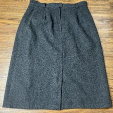 Pendleton Petites Gray Wool Tweed Straight Knee Length Lined Skirt Size 12