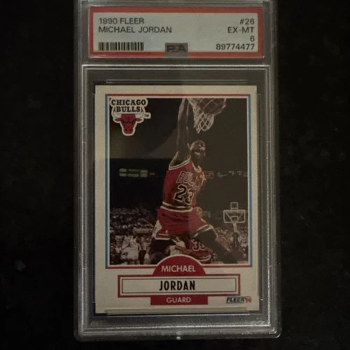 1990-91 Fleer - Michael Jordan #26 Black Line Above Biographical Information PSA
