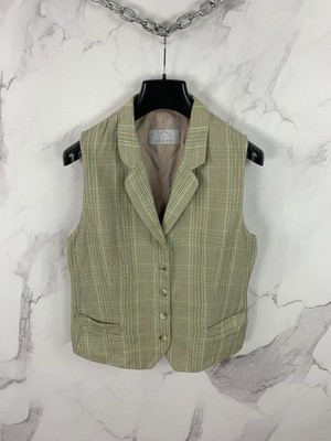 BOGNER   Women s Multicolor Plaid Cotton Waistcoat / Vest   Size 44