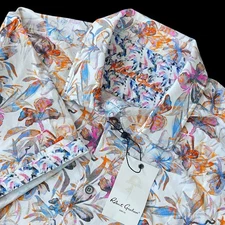 Robert Graham Osric Floral Print Stretch Knit Short Sleeve Shirt Size XL $188