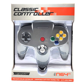 Nintendo 64 Wired Controller for N64 - TeknoGame&reg; - Classic Grey - NEW IN BOX!