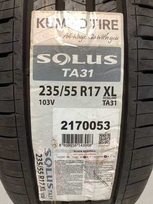 2 New 235 55 17 (103V) Kumho Solus TA31 All Season Tires