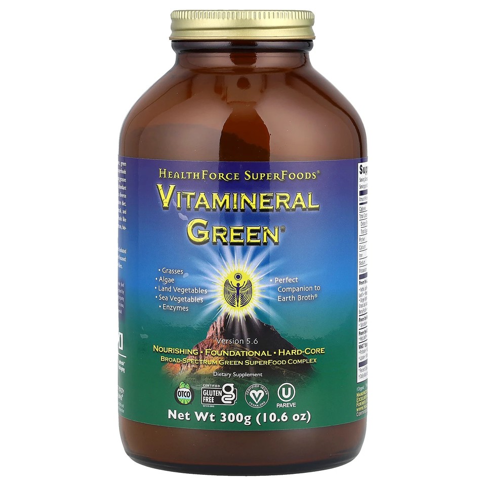 HealthForce Superfoods Vitamineral Green Version 5 3 10 6 oz 300 g Gluten-Free,