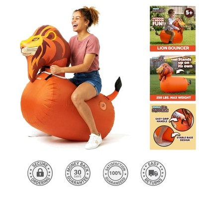 Engaging Indoor & Outdoor Inflatable Lion Hopper for Kids - Easy Setup Fun!