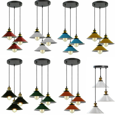 Vintage Industrial 3 Wege Decken Pendelleuchte Hänge Cluster Lampe Flur