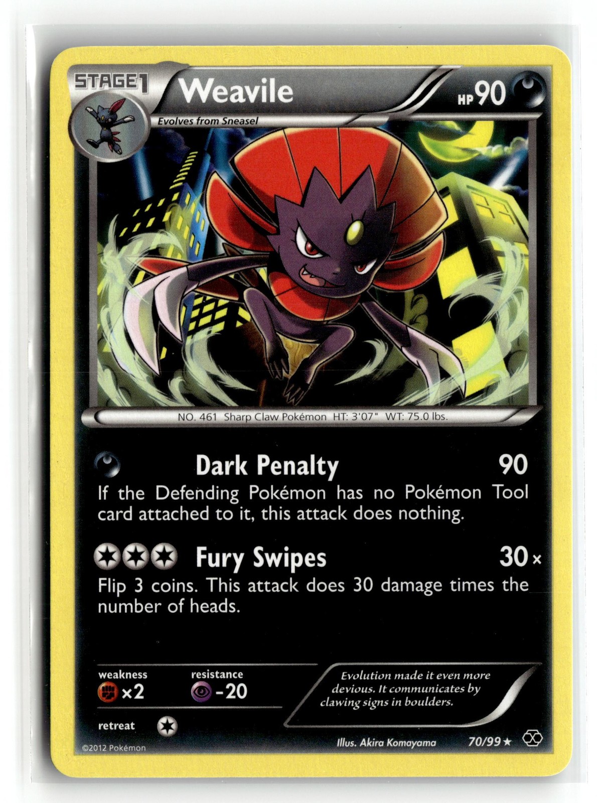 Pokemon: Next Destinies #70/99 Weavile- Rare.VO5
